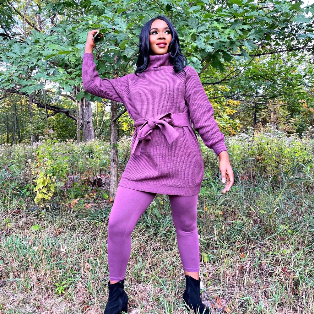 Turtle Sweater Set (Eggplant)